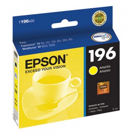 Epson Cartucho de tinta T196 Amarillo - Envío Gratuito