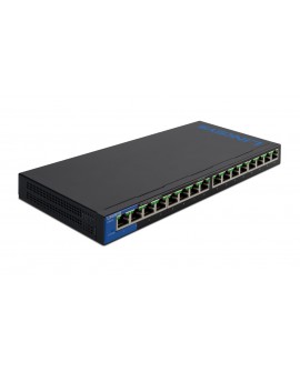 Linksys Switch 16 puertos Gigabit con PoE Negro/Azul - Envío Gratuito