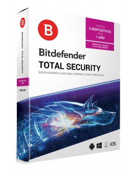 Bitdefender Total Security MD 1 Año 3 usuarios - Envío Gratuito