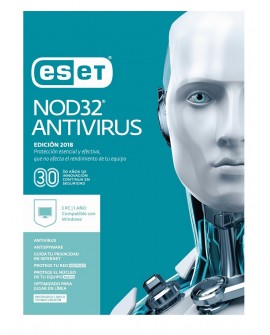 ESET Antivirus NOD32 3 Licencias 1 Año V2018 - Envío Gratuito