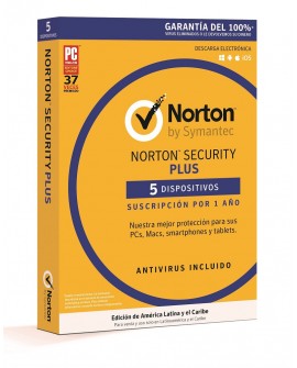 Norton Security Plus 1 Año 5 dispositivos - Envío Gratuito