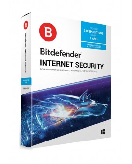 Bitdefender Internet Security 1 Año 3 usuarios - Envío Gratuito