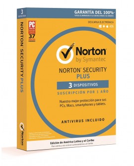 Norton Security Plus 1 Año 3 dispositivos - Envío Gratuito