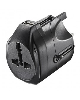 Insignia Adaptador de viaje con USB Negro - Envío Gratuito