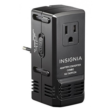 Insignia Adaptador/Convertidor de Voltaje para viaje Negro - Envío Gratuito