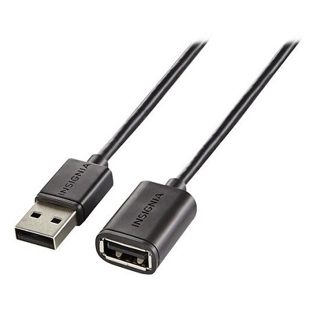 Insignia Cable extensión USB 2.0 A/A de 6' Negro - Envío Gratuito