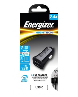 Energizer Cargador para automóvil + Cable Tipo C Negro - Envío Gratuito