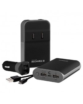Recharge Kit de cargadores: Cargador de viaje + 2 Cargadores