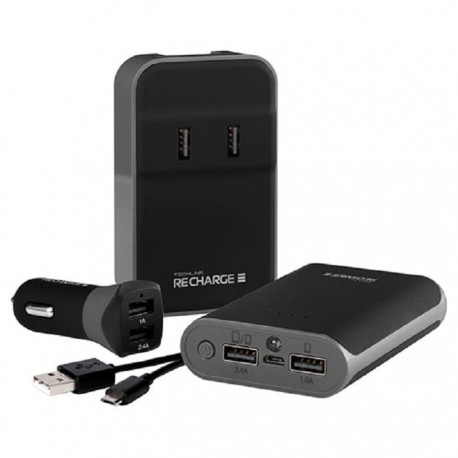 Recharge Kit de cargadores: Cargador de viaje + 2 Cargadores