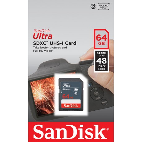 Sandisk Tarjeta SD Ultra UHS 64GB Negra - Envío Gratuito