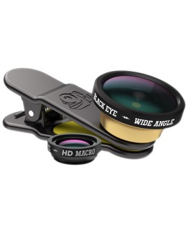 Black Eye Kit deLente Gran Angulo Fish Eye y Macro Negro