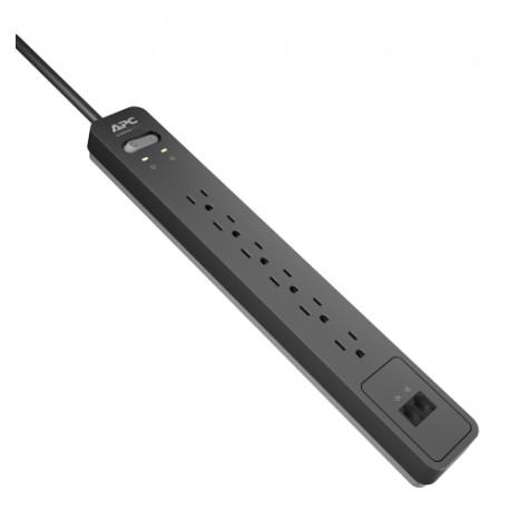 APC Supresor de Picos 6 Outlet Proteccion Tel Negro