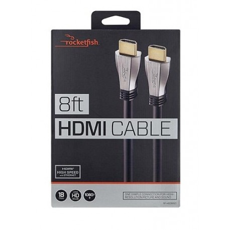 Rocketfish Cable HDMI 4K 2.4 mts Negro - Envío Gratuito