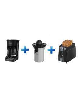 Black & Decker Combo Cafetera Exprimidor Tostador Negro / Plata - Envío Gratuito