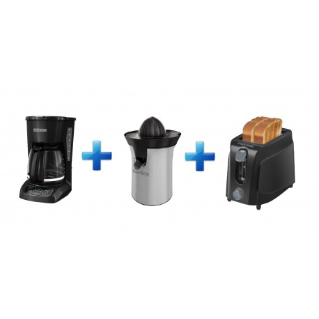 Black & Decker Combo Cafetera Exprimidor Tostador Negro / Plata - Envío Gratuito