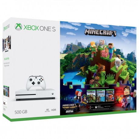 Microsoft XONE S Consola 500GB Minecraft + Live 3M Blanca - Envío Gratuito