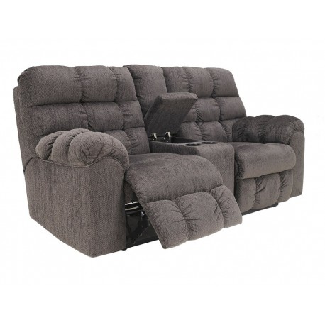 Ashley Furniture Acieona Loveseat Reclinable Con consola Gris - Envío Gratuito