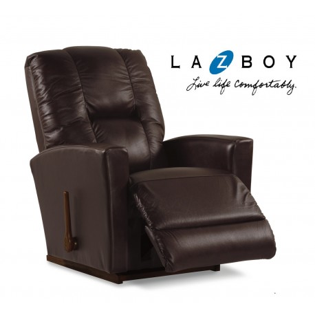 LA-Z-BOY Reclinable Mecedora Casey Piel Café - Envío Gratuito