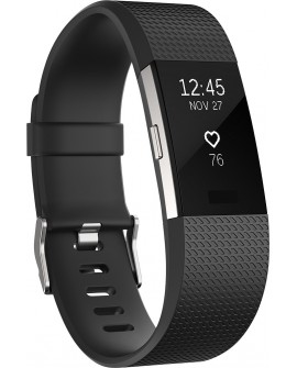 Fitbit Pulsera Charge 2 Negro con Plata Grande - Envío Gratuito