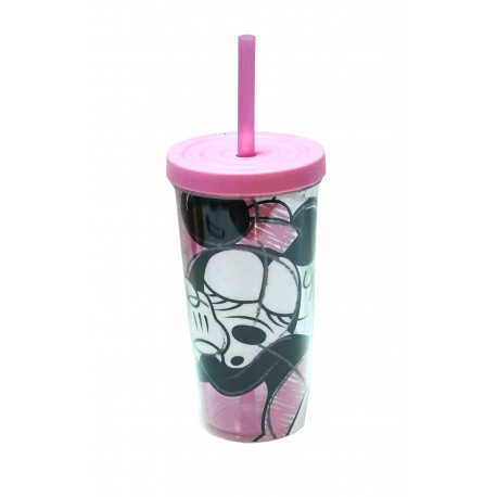 Siglo XXI Vaso doble pared con tapa y popote Minnie - Envío Gratuito