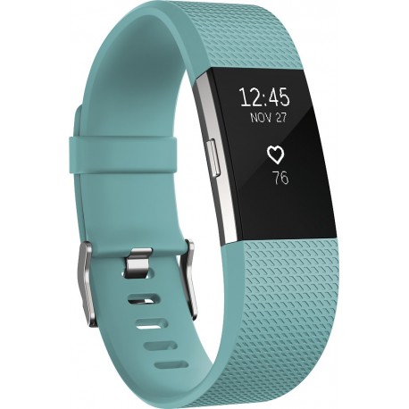 Fitbit Pulsera Charge 2 Turquesa con Plata Chica - Envío Gratuito