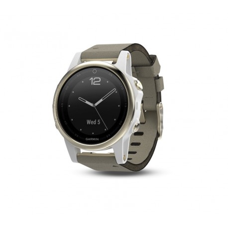 Garmin Reloj Fenix 5S Champagne / Zafiro con correa de gamuza