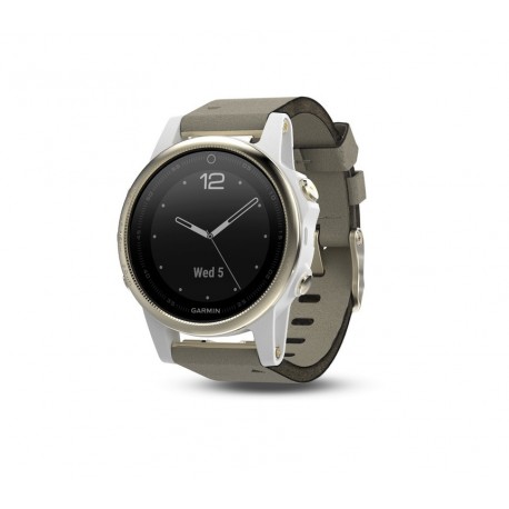 Garmin Reloj Fenix 5S Champagne / Zafiro con correa de gamuza - Envío Gratuito