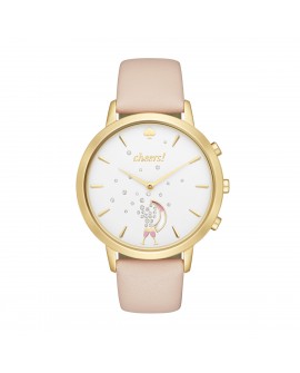 Kate Spade Reloj Híbrido Rosa/Dorado Piel