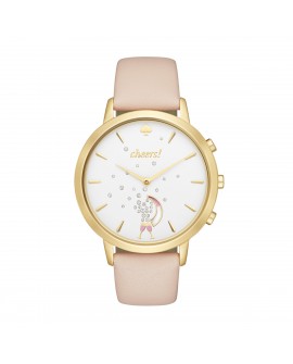 Kate Spade Reloj Híbrido Rosa/Dorado Piel - Envío Gratuito