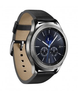 Samsung Gear S3 Classic de 46 mm con cuerpo de Acero inoxidable y Correa de cuero Negro Plata - Envío Gratuito