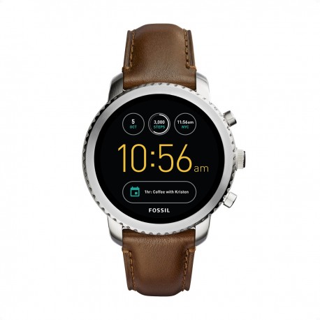 Fossil Smartwatch Q Explorist Plata/Café - Envío Gratuito