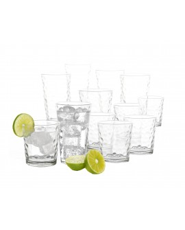 Gibson Set de 16 vasos de vidrio con burbujas - Envío Gratuito