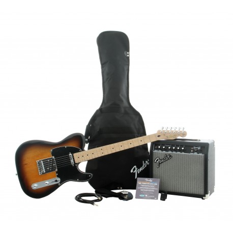 Stratocaster Paquete Guitarra/Amplificador Negro/Café
