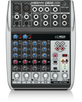 Behringer Mezcladora Q802-USB Negro - Envío Gratuito