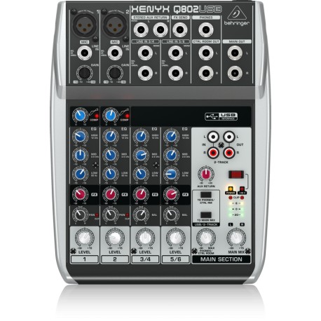 Behringer Mezcladora Q802-USB Negro - Envío Gratuito