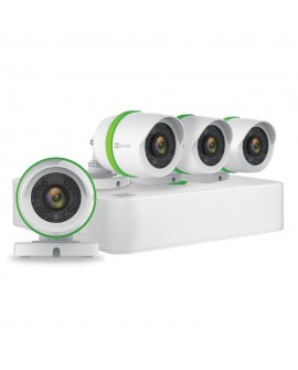 Ezviz DVR de 8 canales, 4 cámaras de 1080p y 1 TB de almacenamiento Blanco/Verde - Envío Gratuito